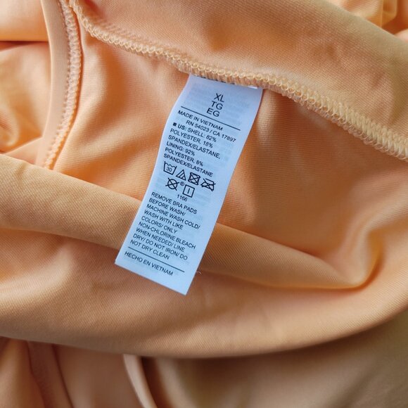 Old Navy Womens Swimsuit Extra Large One Piece Orange Lined Criss Cross ORA12E - Picture 11 of 13